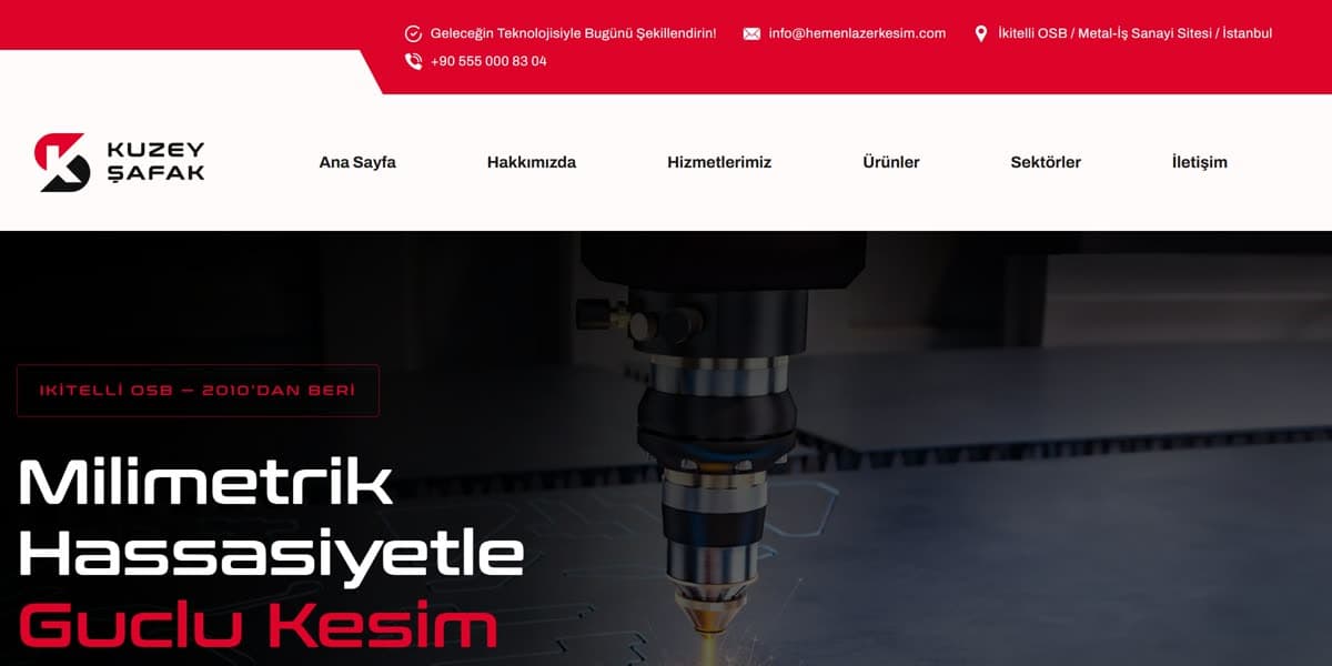 Kuzey Şafak Lazer web sitesi
