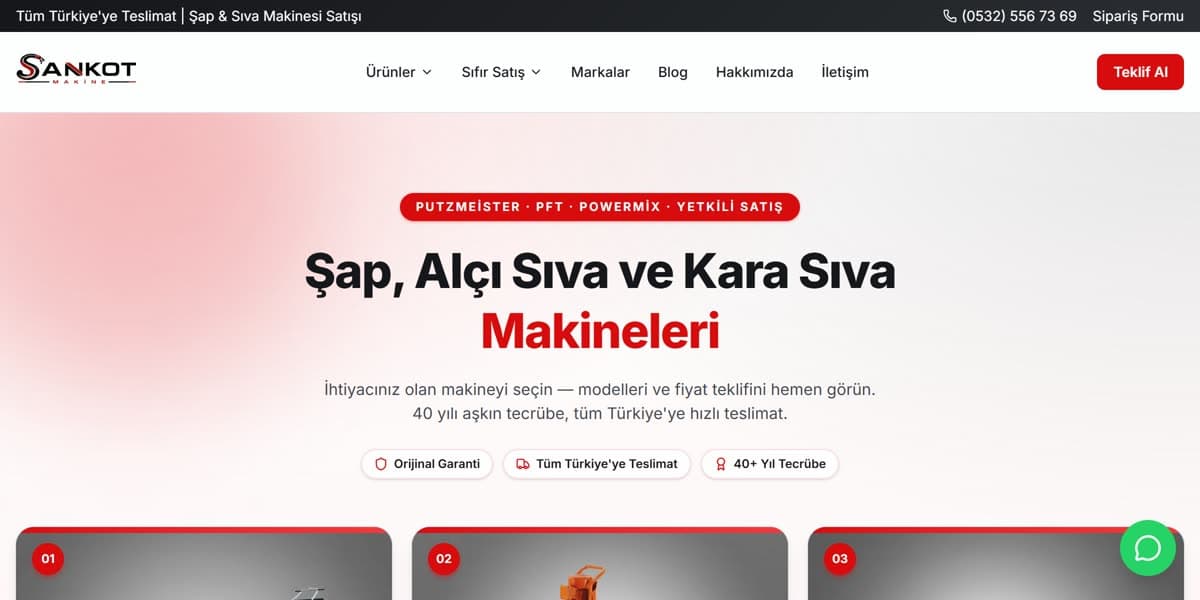 Sankot Makine web sitesi
