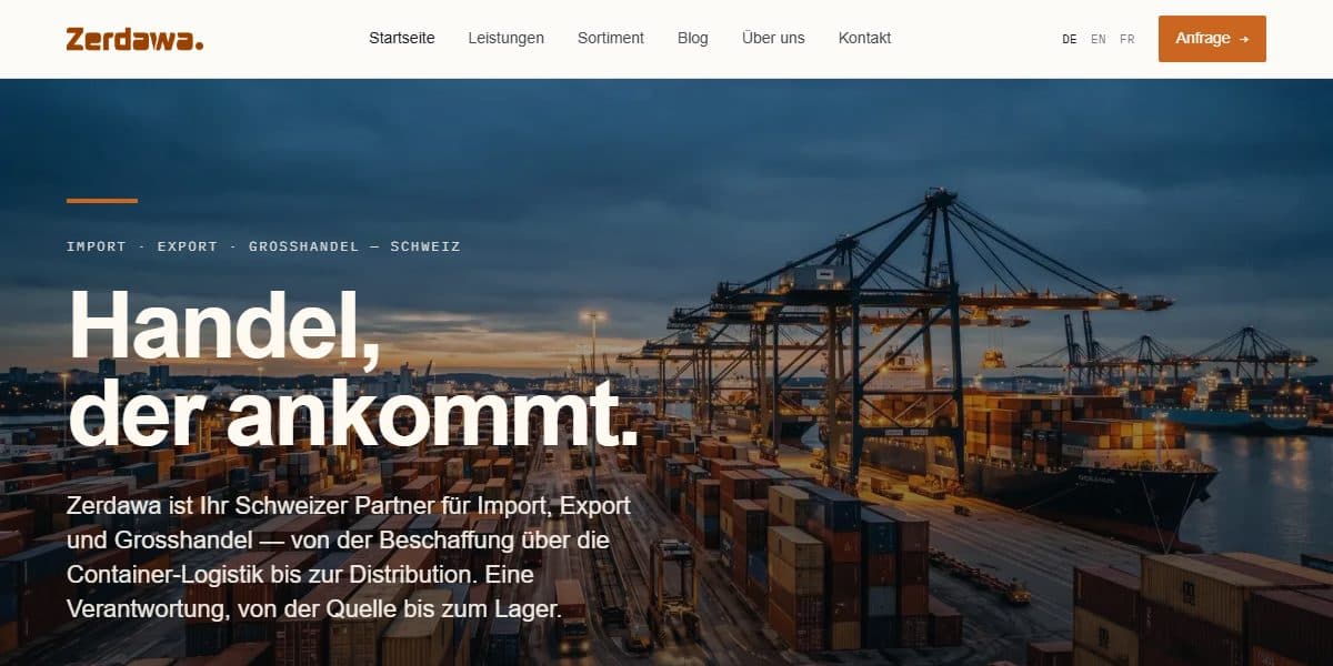 Zerdawa Grosshandel web sitesi